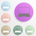 Laptop badge color set. Simple glyph, flat vector of web icons for ui and ux, website or mobile application