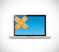 laptop band aid fix solution concept Royalty Free Stock Photo
