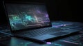 laptop Big data technology background, AI Generated