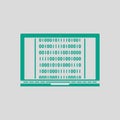 Laptop With Binary Code Icon Royalty Free Stock Photo