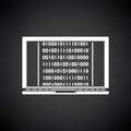 Laptop With Binary Code Icon Royalty Free Stock Photo
