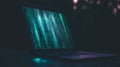 Laptop with binary codes on screen. By generative Ai Royalty Free Stock Photo