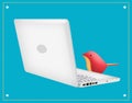 Laptop Bird Royalty Free Stock Photo