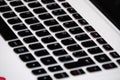 Laptop with black keyboard on white background