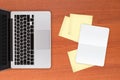Laptop and Blank Adhesive Notes