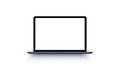 Laptop with blank computer screen on background. Front view notebook mock up. The display is opened 90 degrees. Royalty Free Stock Photo