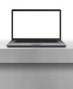 Laptop with blank screen on desk Royalty Free Stock Photo