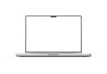 Laptop blank screen display mockup  front view on the white background Royalty Free Stock Photo