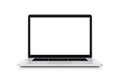 Laptop with blank screen isolated on white background, clipping path, 3d rendering Royalty Free Stock Photo