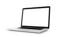 Laptop with blank screen isolated on white background, clipping path, 3d rendering Royalty Free Stock Photo