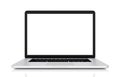 Laptop with blank screen isolated on white background, clipping path, 3d rendering Royalty Free Stock Photo