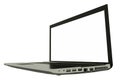 Laptop with blank screen isolated on white background, silver aluminium body. High detailed. 3d illustration Royalty Free Stock Photo