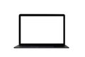 Laptop with blank screen isolated on white background, white aluminium body Royalty Free Stock Photo
