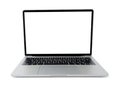 Laptop with a blank screen or mockup computer for apply screen display on web and app isolated on white background Royalty Free Stock Photo