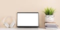 Laptop with blank screen for your message, app or web Royalty Free Stock Photo