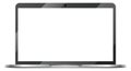 Laptop with blank white screen. Computer display template