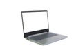 Laptop with blank white screen isolated on white background. Notebook computer with empty space and clipping path Royalty Free Stock Photo