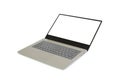 Laptop with blank white screen isolated on white background. Notebook computer with empty space and clipping path Royalty Free Stock Photo