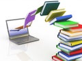 Laptop and books Royalty Free Stock Photo