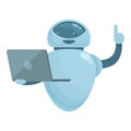 Laptop bot lesson icon cartoon vector. Trade school