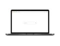 Laptop with browser on screen. Computer icon with search bar and magnifier. Notebook mockup with web interface. Desktop template Royalty Free Stock Photo
