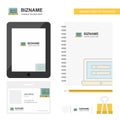 Laptop Business Logo, Tab App, Diary PVC Employee Card and USB Brand Stationary Package Design Vector Template Royalty Free Stock Photo