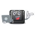 With laptop button f2 in the shape character Royalty Free Stock Photo