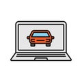 Laptop with car color icon