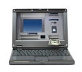 Laptop with cash dispense on screen Royalty Free Stock Photo