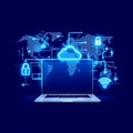 Secure Cloud Computing and Data Protection Royalty Free Stock Photo