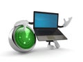 Laptop character with radar Royalty Free Stock Photo