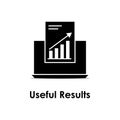laptop, chart, growth, useful results icon. One of business icons for websites, web design, mobile app on white background