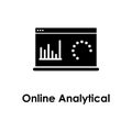 laptop, chart, online analytical icon. One of business collection icons for websites, web design, mobile app