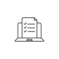 Laptop checklist icon. Simple element illustration. Laptop checklist symbol design template. Can be used for web and mobile