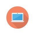 Laptop vector flat colour icon Royalty Free Stock Photo