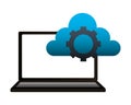 Laptop cloud computing gear work