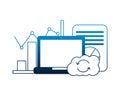 laptop cloud computing reload chart finance document