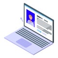 Laptop code api icon isometric vector. Cloud software