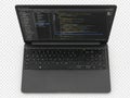 Laptop with code editor screen isolated on white background Royalty Free Stock Photo