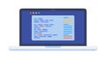 Laptop with Code Editor, Software Development Interface, vector design Generative AI Royalty Free Stock Photo