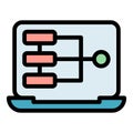 Laptop code html icon vector flat