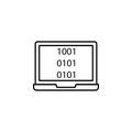 Laptop code icon. Element of data security icon for mobile concept and web apps. Thin line Laptop code icon can be used for web