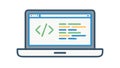 Laptop with Code Icon, Programming, Web Development, Software, vector design Generative AI Royalty Free Stock Photo