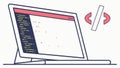 Laptop with code programming development design vector design Generative AI Royalty Free Stock Photo