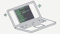 Laptop with code. Software development and programming, vector design Generative AI Royalty Free Stock Photo