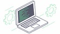 Laptop with Code, Software Development, vector design Generative AI Royalty Free Stock Photo