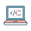 Laptop with Code: Web Development, Programming, Coding, Software, and Tech Royalty Free Stock Photo