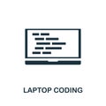 Laptop Coding icon. Creative element design from programmer icons collection. Pixel perfect Laptop Codding icon for web design, Royalty Free Stock Photo