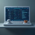 Laptop with Coding Interface Royalty Free Stock Photo