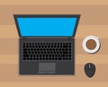 Laptop and coffe on the desk Royalty Free Stock Photo